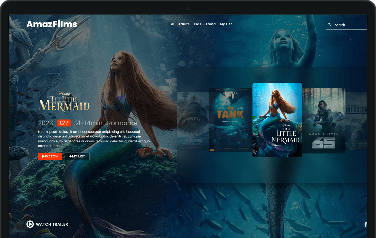 Cinematic Landing Page with Smooth Carousel